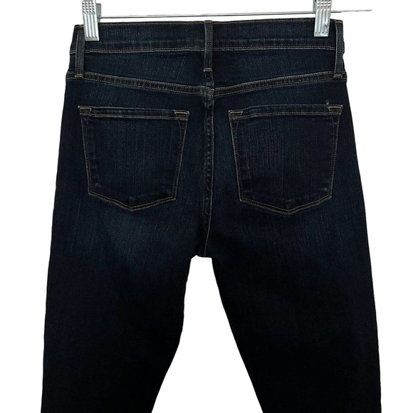 FRAME Women's Le Skinny de Jeanne Wellington Dark Frayed Hem Jeans - Size 25 - Picture 5 of 7